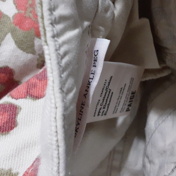 Paige Floral Skyline Ankle PEG Women's Jeans Women 27 Y2k Casual Beach Vacation - Picture 7 of 9